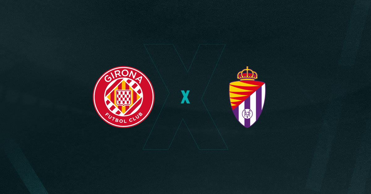 Escudos de Girona e Valladolid, que duelam pela La Liga
