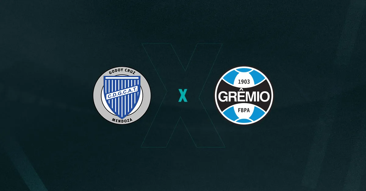 Escudos de Godoy Cruz e Grêmio, que duelam pela Copa Sul-Americana