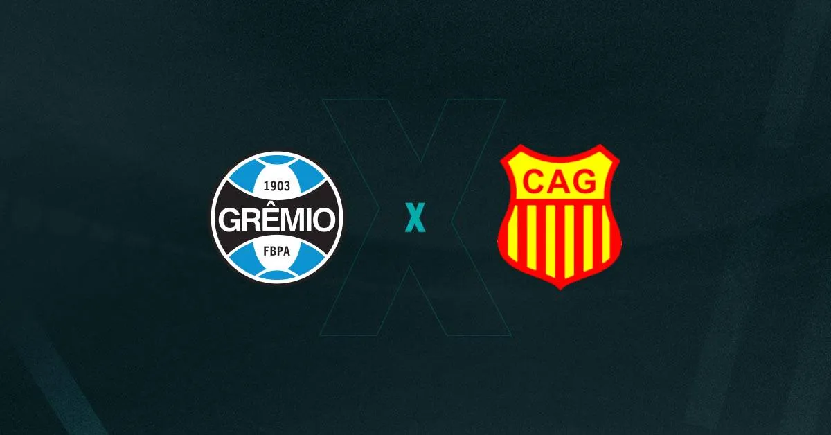 Escudos de Grêmio e Atlético Grau, que se enfrentam pela Copa Sul-Americana