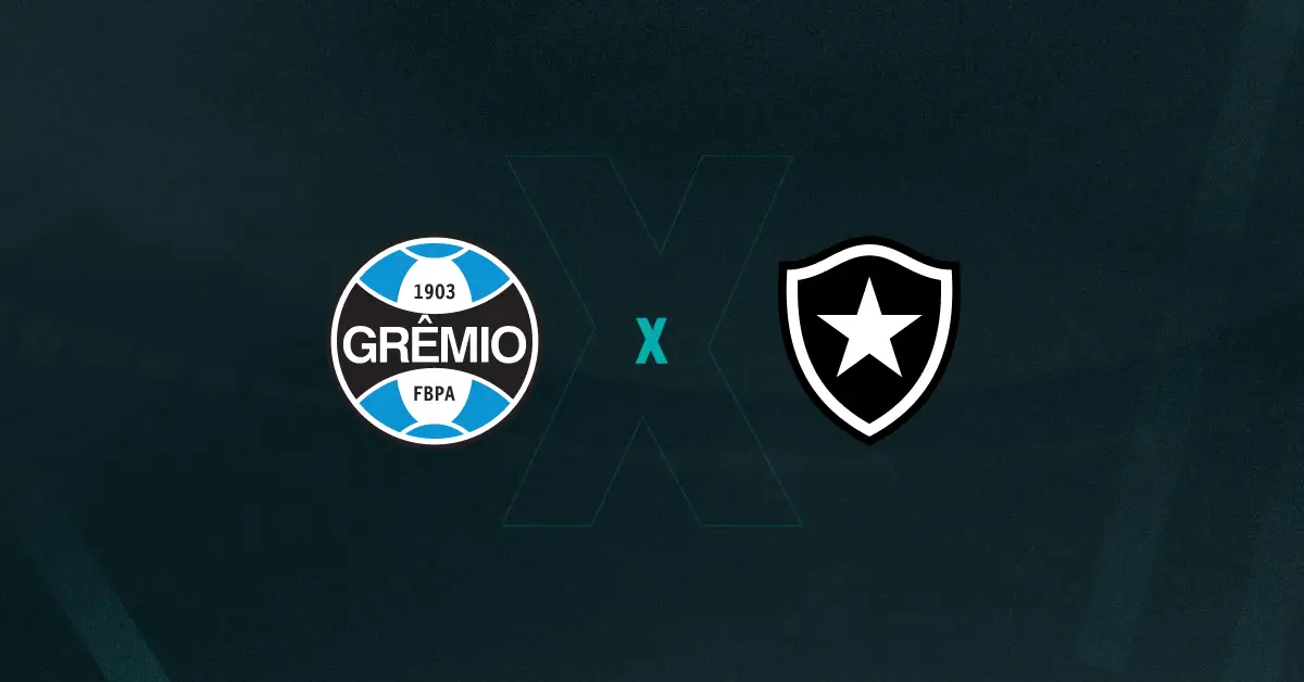 Escudos de Grêmio e Botafogo, que se enfrentam pelo Brasileirão
