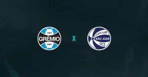 Escudos de Grêmio x São José-RS, que se enfrentam pelo Gauchão