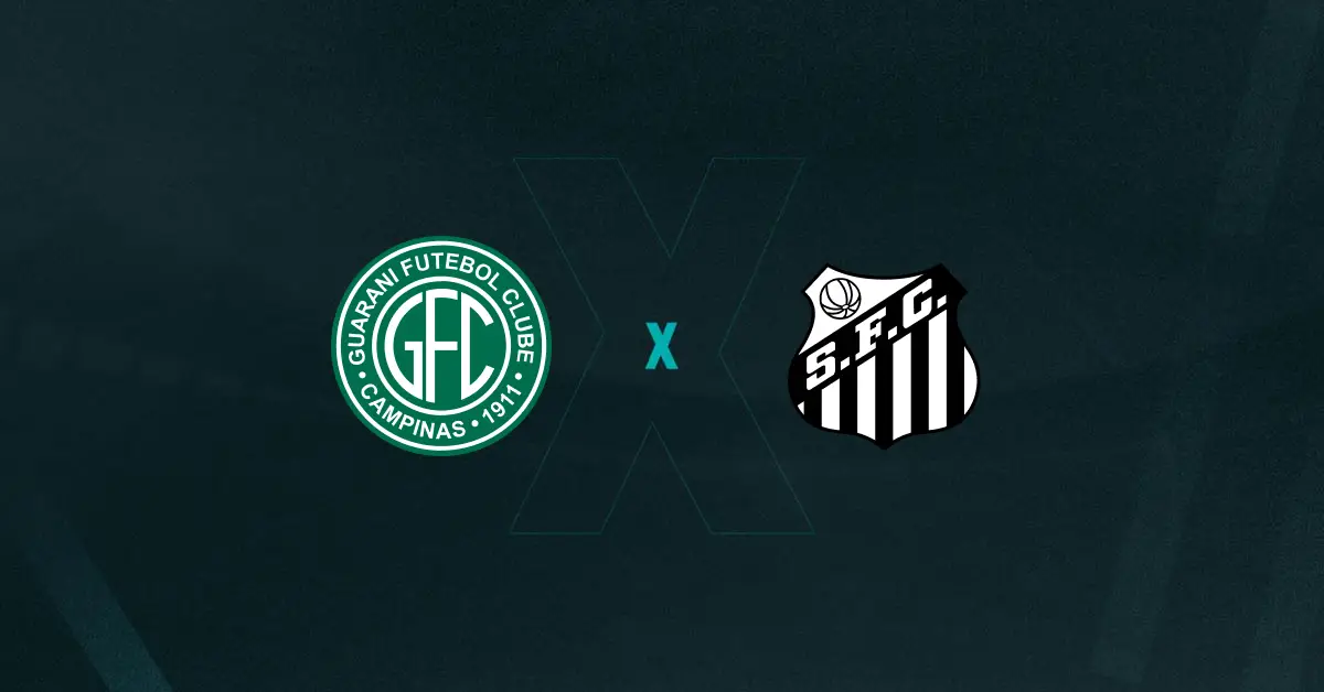 Escudos de Guarani x Santos, que se enfrentam pelo Paulistão