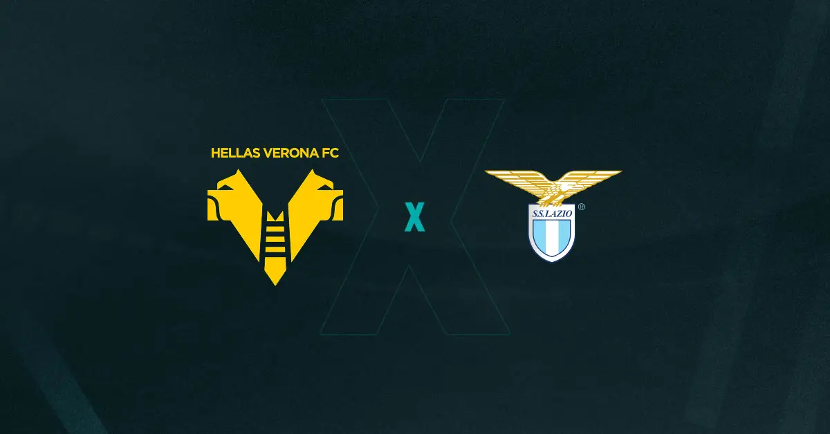 Escudos de Verona e Lazio, que se enfrentam pelo Campeonato Italiano
