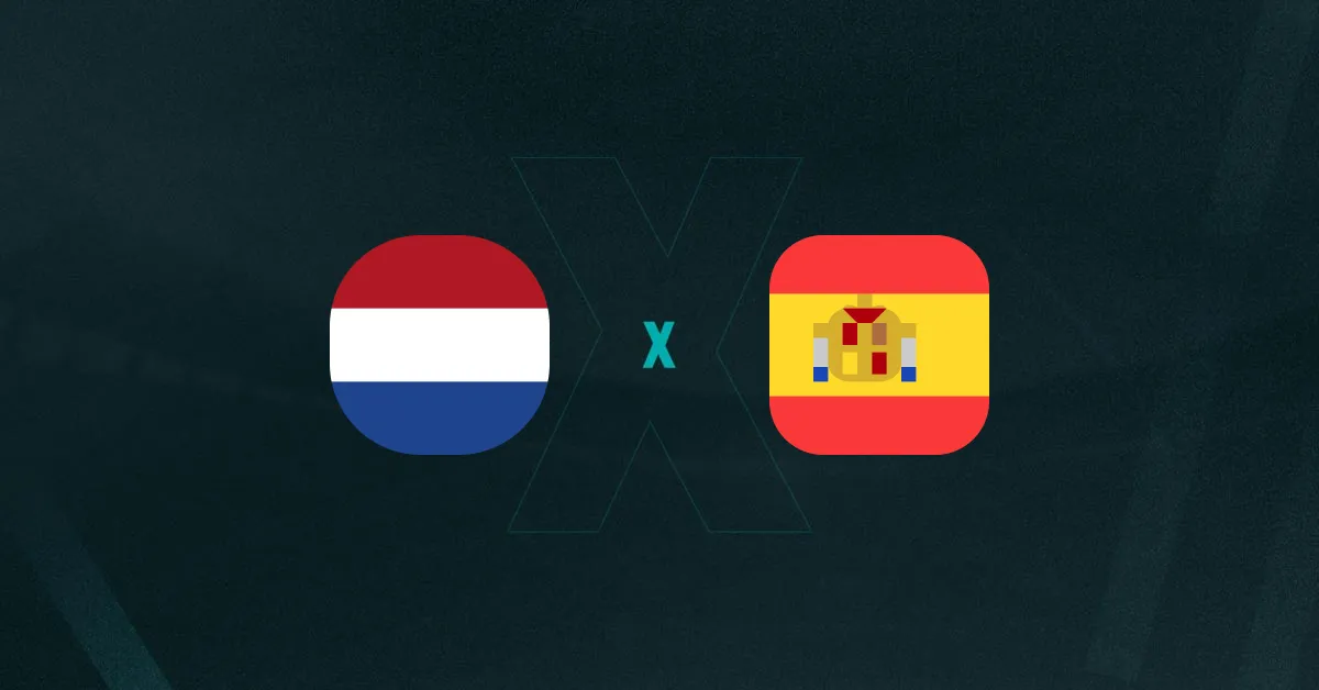 Escudos de Holanda e Espanha, que duelam pelas quartas da Liga das Nações