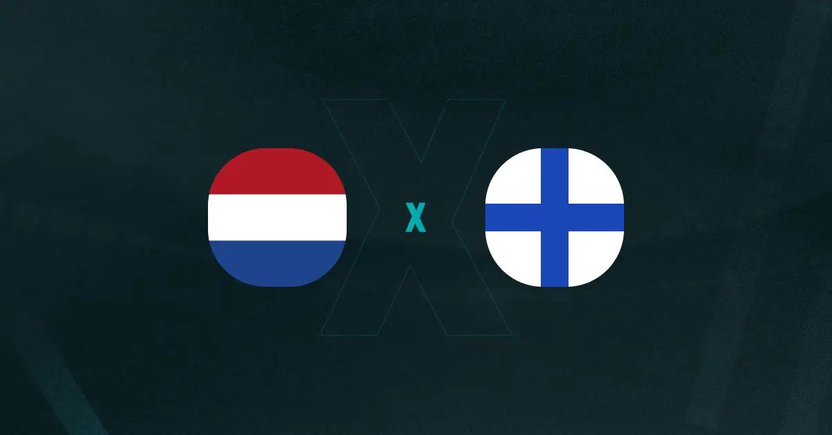 Escudos de Holanda x Finlândia, que se enfrentam pelas Eliminatórias da Copa