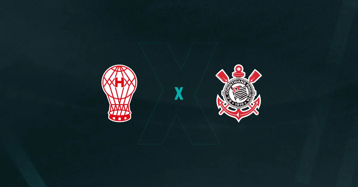 Escudos de Huracán e Corinthians, que duelam pela Copa Sul-Americana