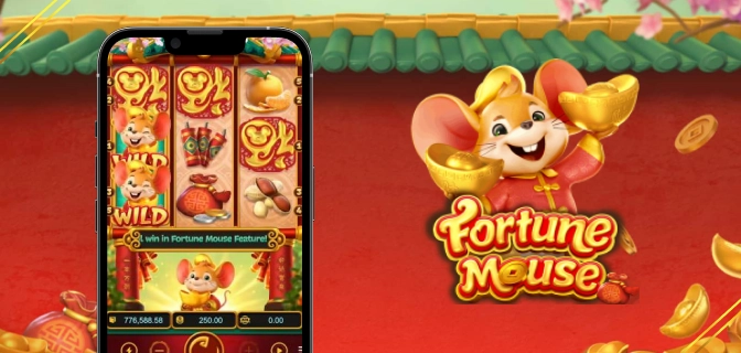 Imagem mostra smartphone aberto no jogo Fortune Mouse