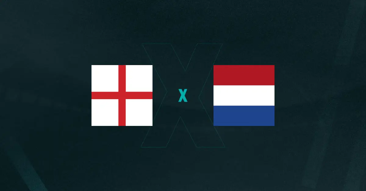 Escudos de Inglaterra x Holanda, que se enfrentam pela Euro Feminina