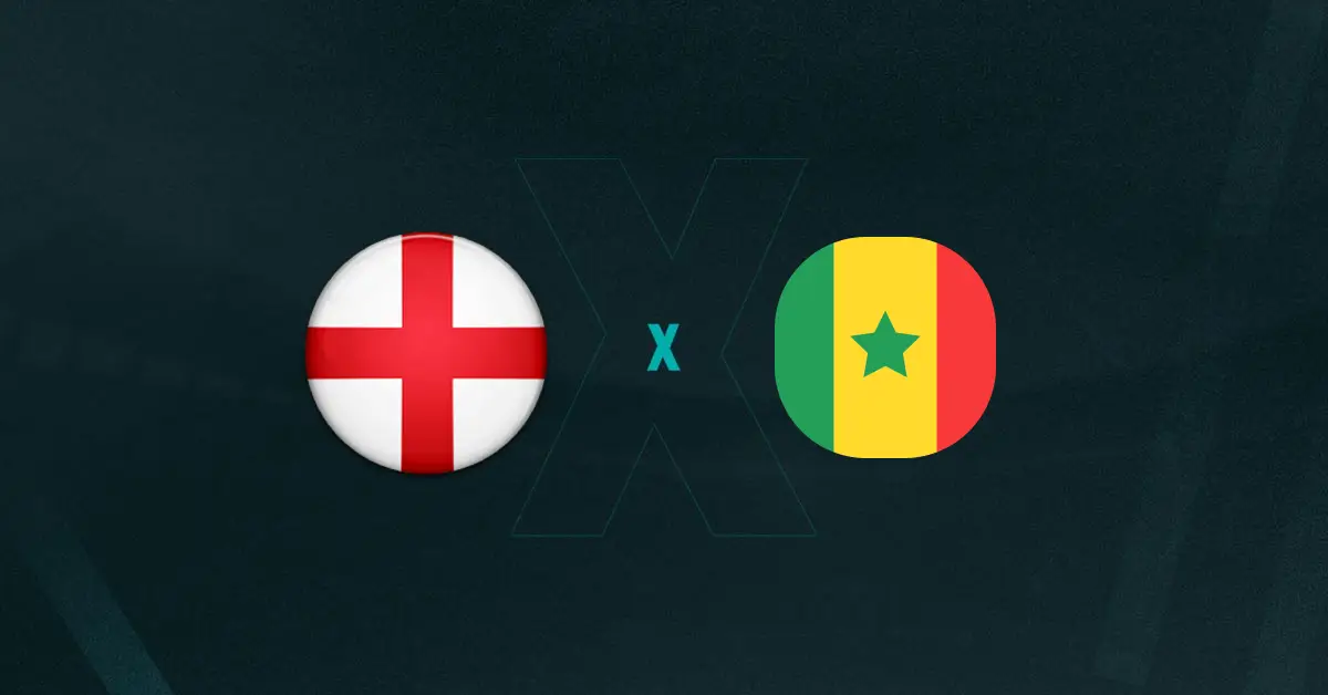 Escudos de Inglaterra x Senegal, que se enfrentam em amistoso internacional