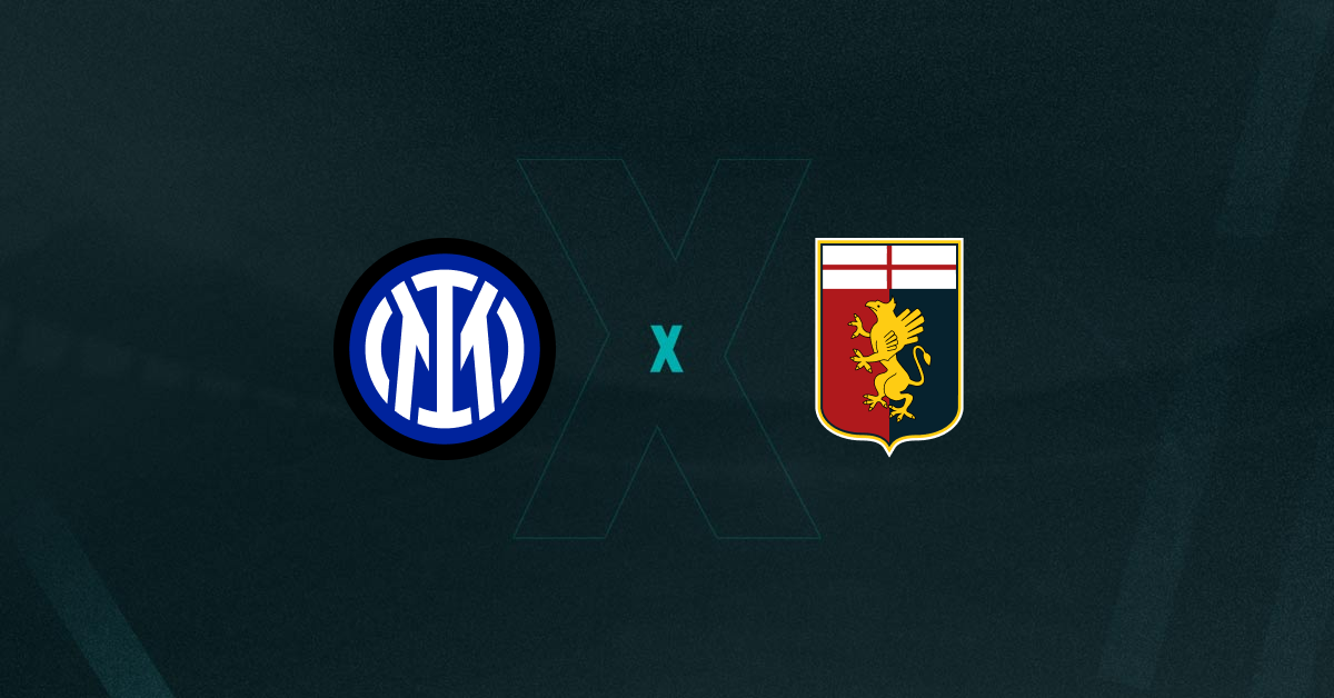 Escudos de Inter de Milão e Genoa, que duelam pelo Campeonato Italiano
