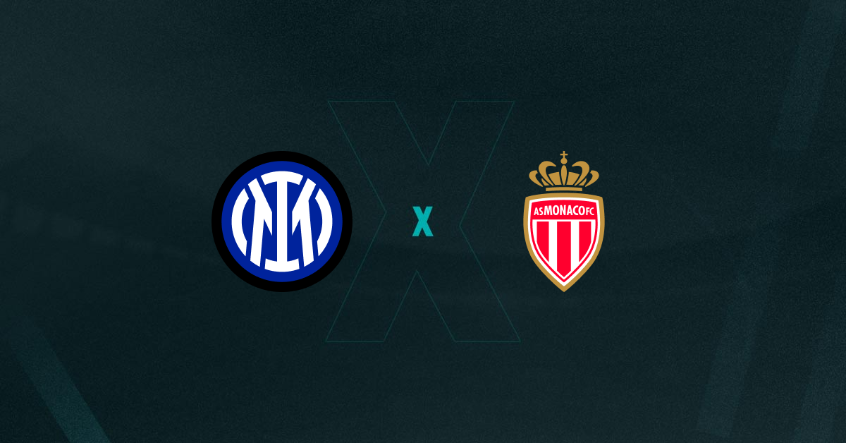 Escudos de Inter de Milão e Mônaco, que se enfrentam pela Champions League
