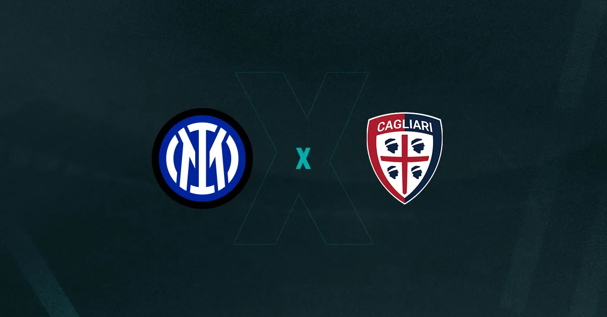 Escudos de Inter de Milão e Cagliari, que duelam pelo Campeonato Italiano