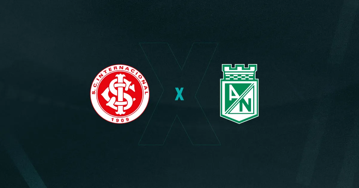 Escudos de Internacional e Atl. Nacional, que duelam pela Libertadores