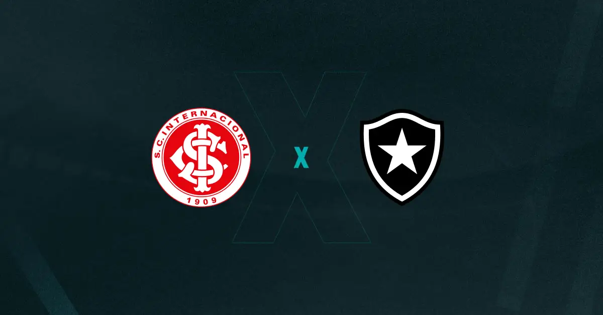 Escudos de Internacional x Botafogo, que se enfrentam pelo Brasileirão