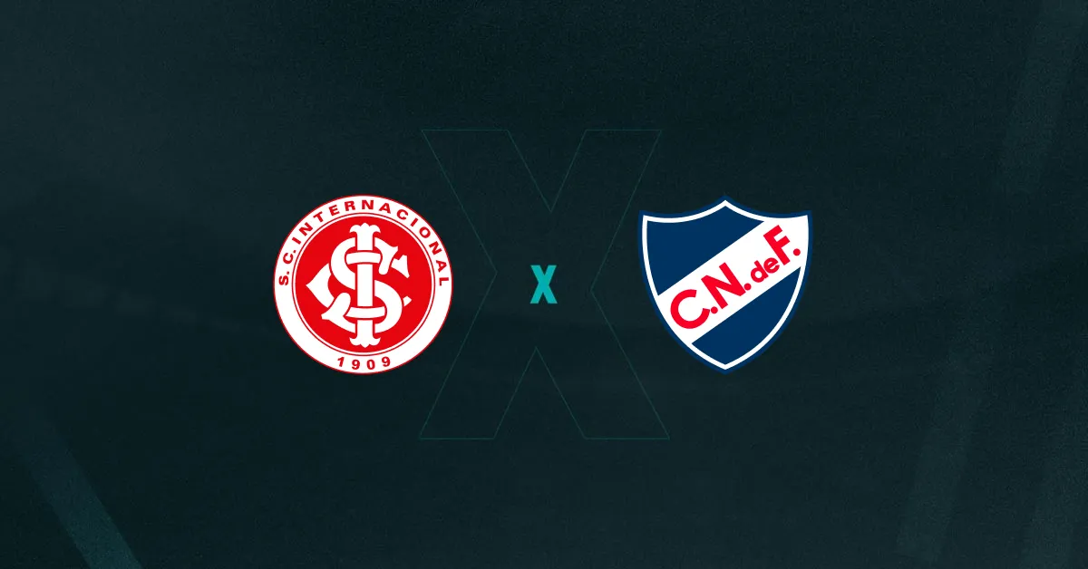 Escudos de Internacional e Nacional, que duelam pela Copa Libertadores