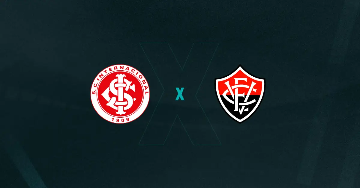 Escudos de Internacional e Vitória, que duelam pelo Brasileirão