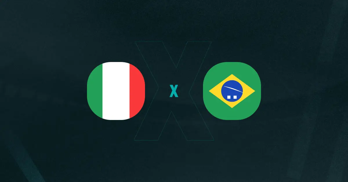 Escudos de Itália e Brasil Feminino, que duelam em amistoso