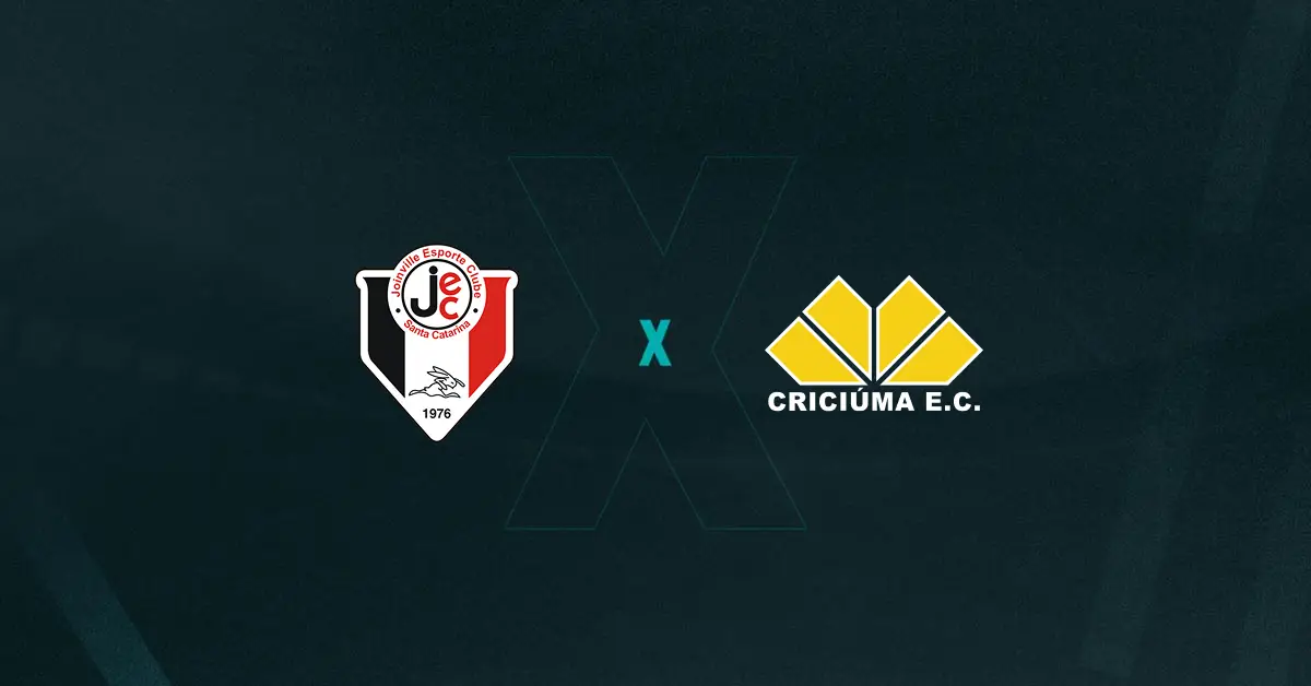 Escudos de Joinville x Criciúma, que se enfrentam pelo Campeonato Catarinense