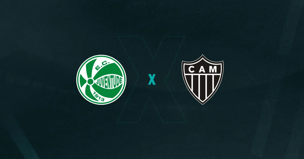 Escudos de Juventude e Atlético-MG, que duelam pelo Brasileirão