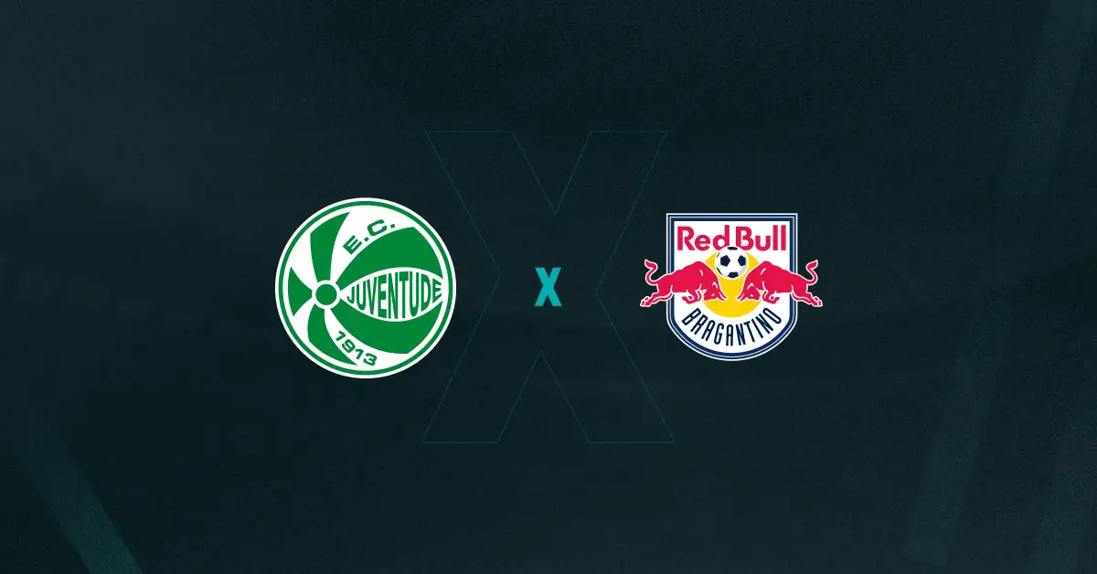 Escudos de Juventude e RB Bragantino, que duelam pelo Brasileirão