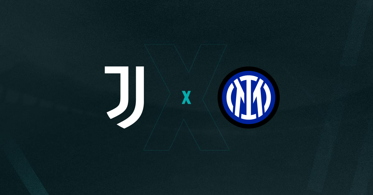 Escudos de Juventus e Inter de Milão, que duelam pelo Campeonato Italiano
