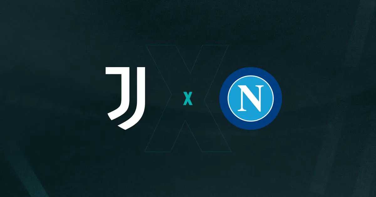Escudos de Juventus x Napoli, que se enfrentam pela Serie A italiana