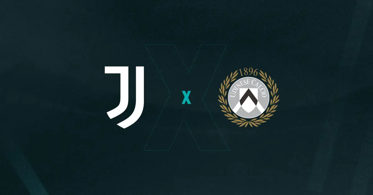 Escudos de Juventus e Udinese, que duelam pelo Campeonato Italiano