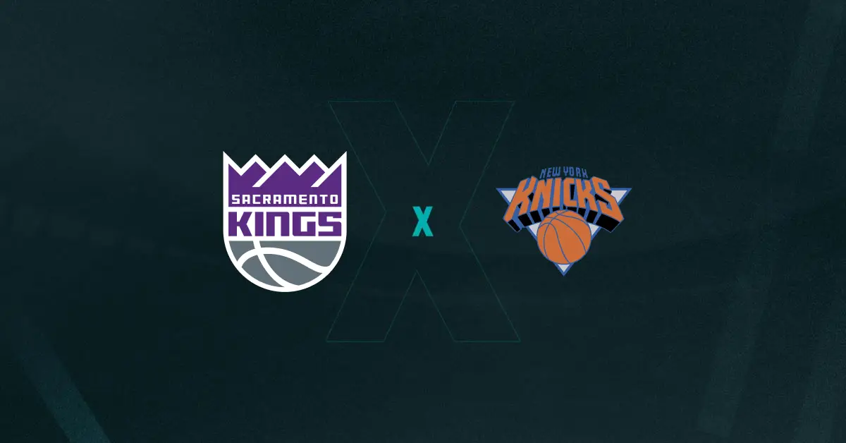 Escudos de Sacramento Kings e New York Knicks, que se enfrentam pela NBA