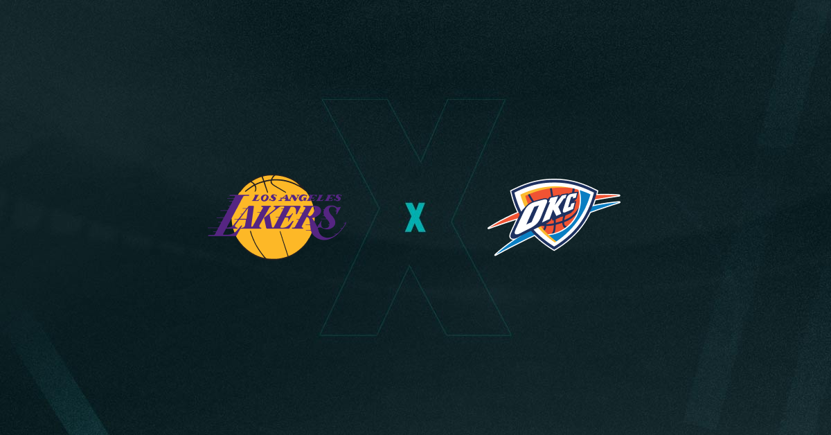 Lakers x Thunder na NBA temporada regular.