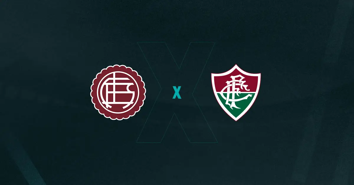 Escudos de Lanús x Fluminense, que se enfrentam pela Sul-Americana