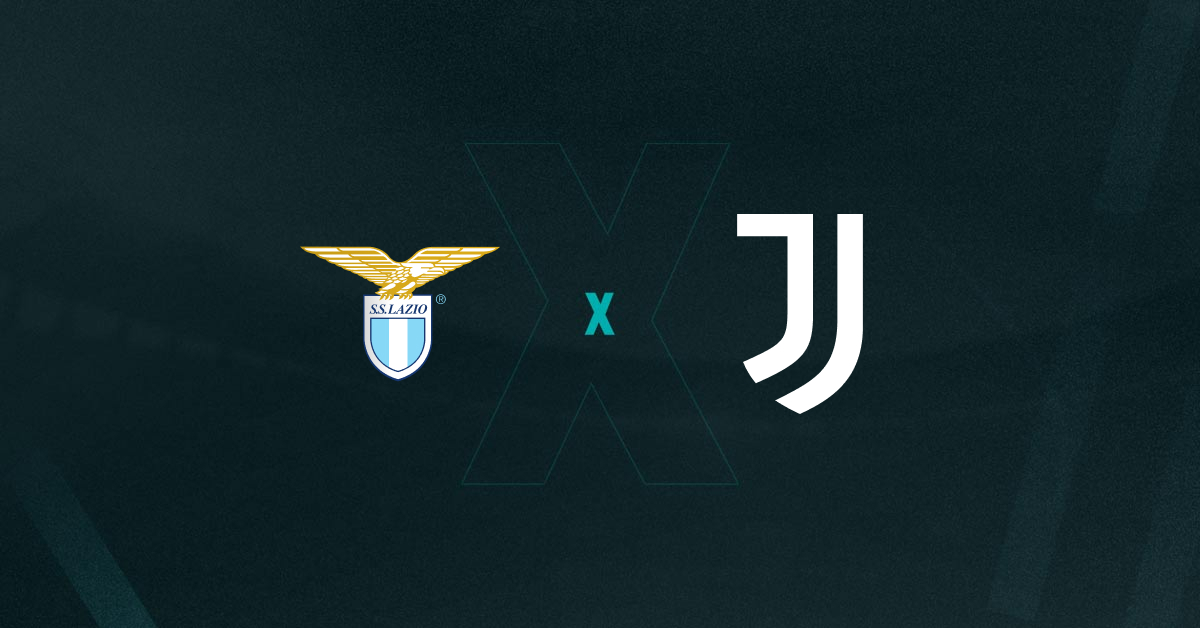 Escudos de Lazio x Juventus, que se enfrentam pelo Campeonato Italiano 2024/25