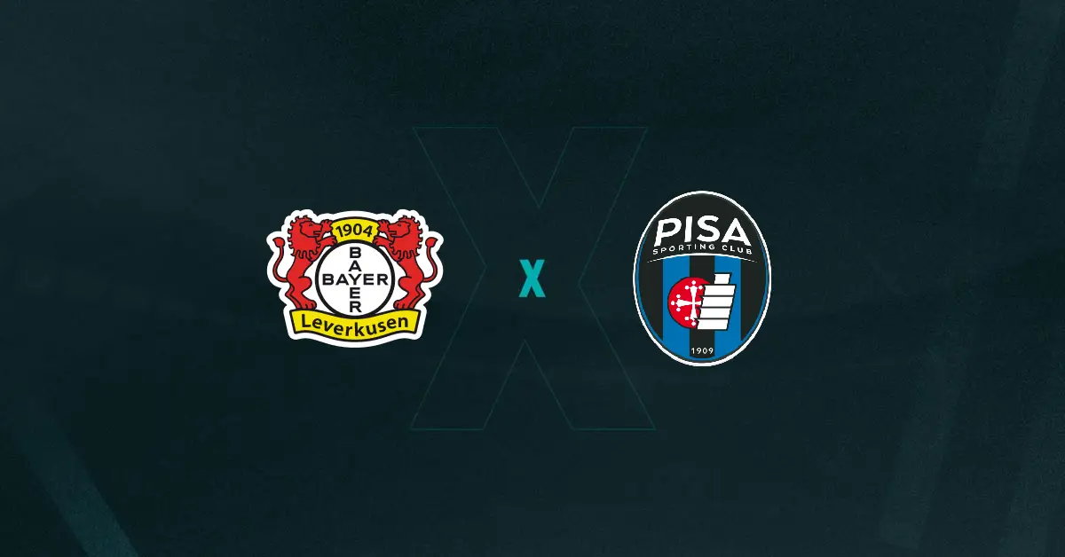 Escudos de Leverkusen x Pisa, que se enfrentam em amistoso