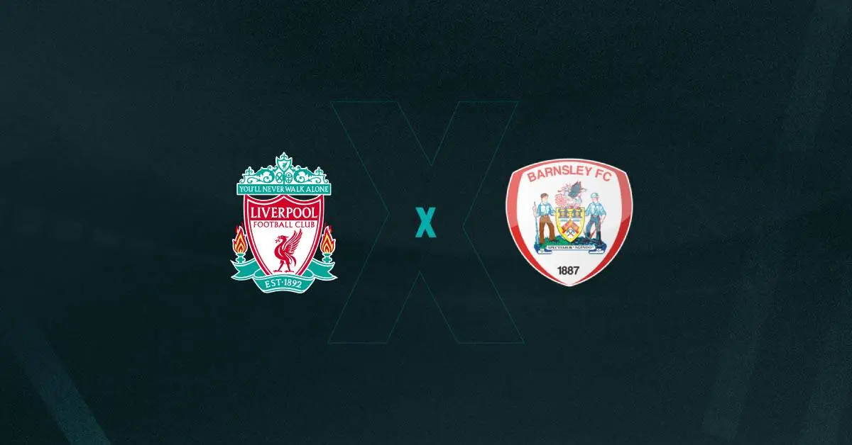 Escudos de Liverpool e Barnsley, que duelam pela Copa da Inglaterra
