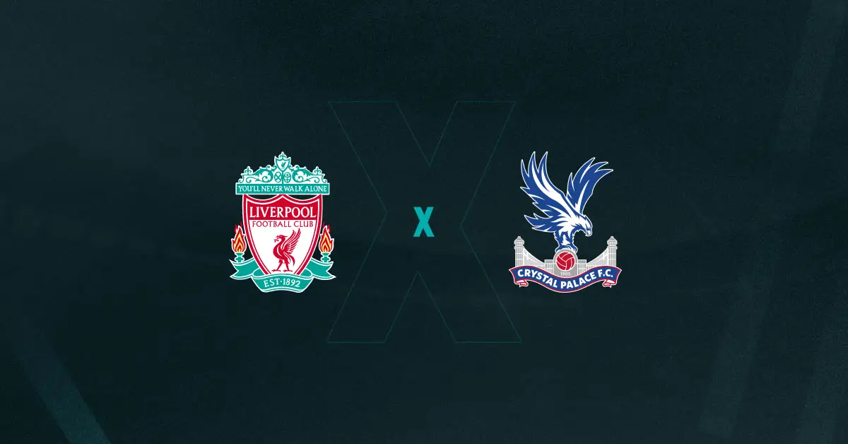 Escudos de Liverpool e Crystal Palace, que duelam pela Premier League