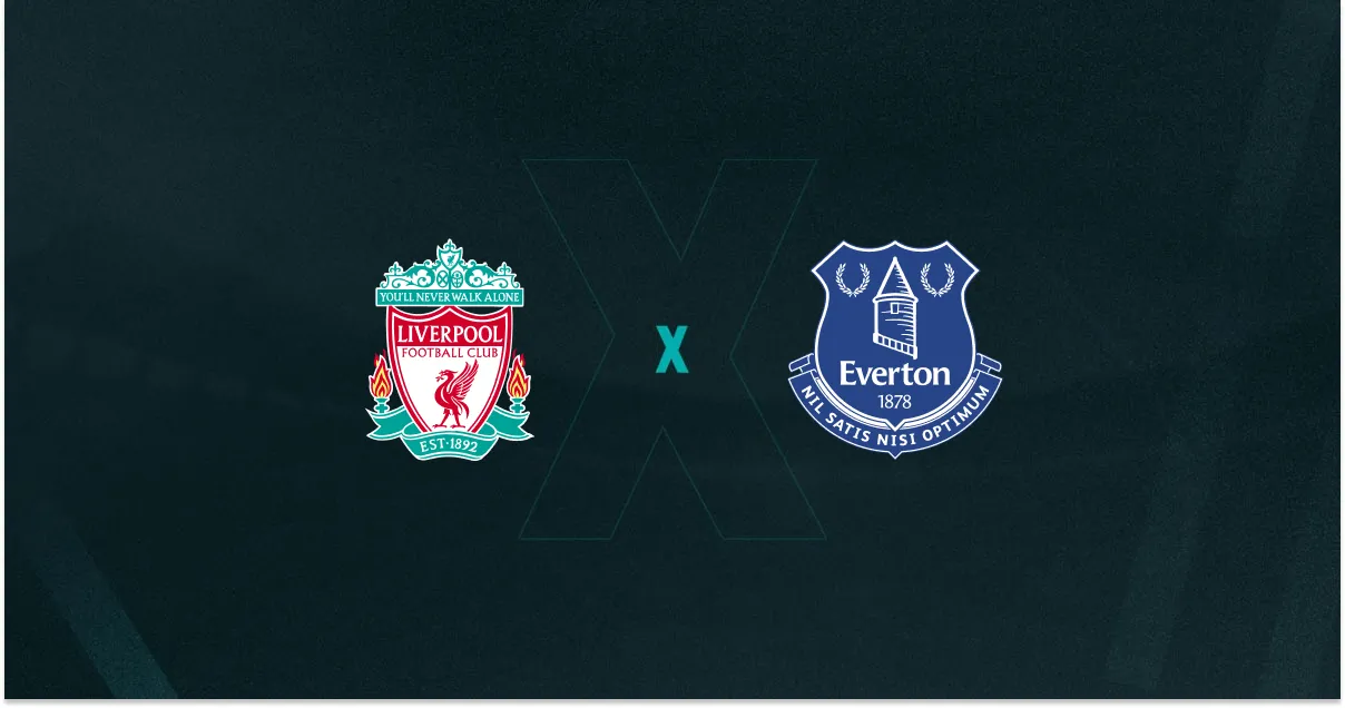Escudos de Liverpool e Everton, que fazem o dérbi de Merseyside pela Premier League
