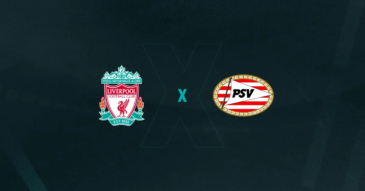 Escudos de Liverpool x PSV, que se enfrentam pela Champions League
