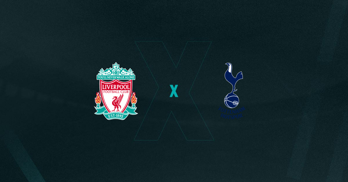 Escudos de Liverpool e Tottenham, que duelam pela Copa da Liga Inglesa