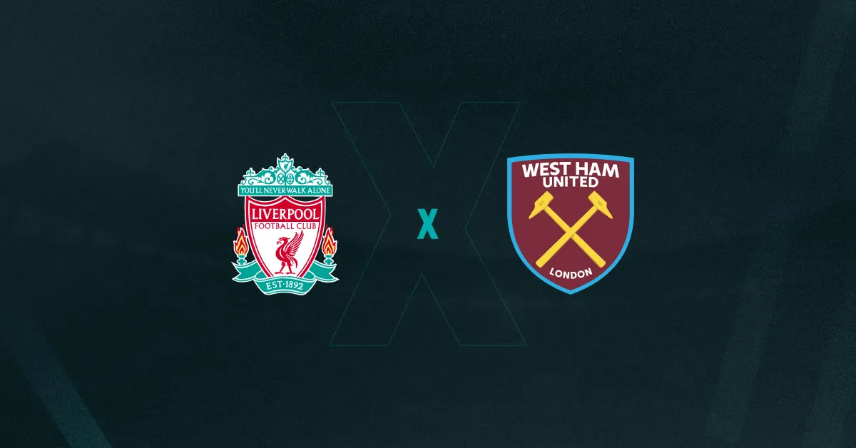 Escudos de Liverpool e West Ham, que duelam pela Premier League
