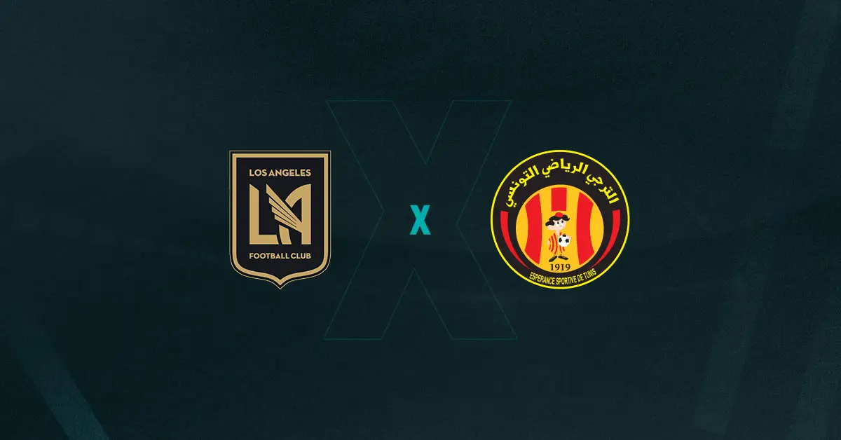 Escudos de Los Angeles FC x Espérance, que se enfrentam pelo grupo do Flamengo no Mundial de Clubes hoje