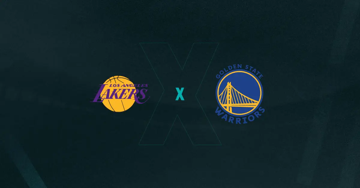 escudos de Los Angeles Lakers x Golden State Warriors
