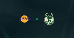 Escudos de Los Angeles Lakers x Milwaukee Bucks