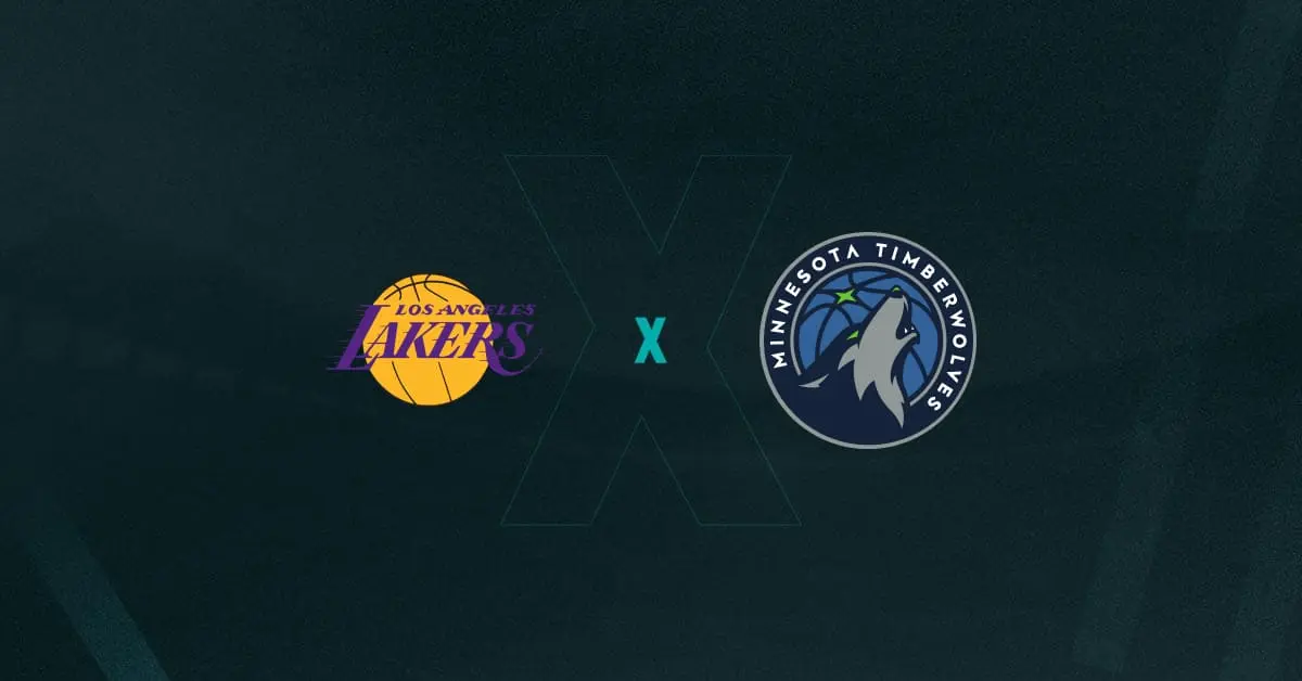 Escudos de Los Angeles Lakers e Minnesota Timberwolves