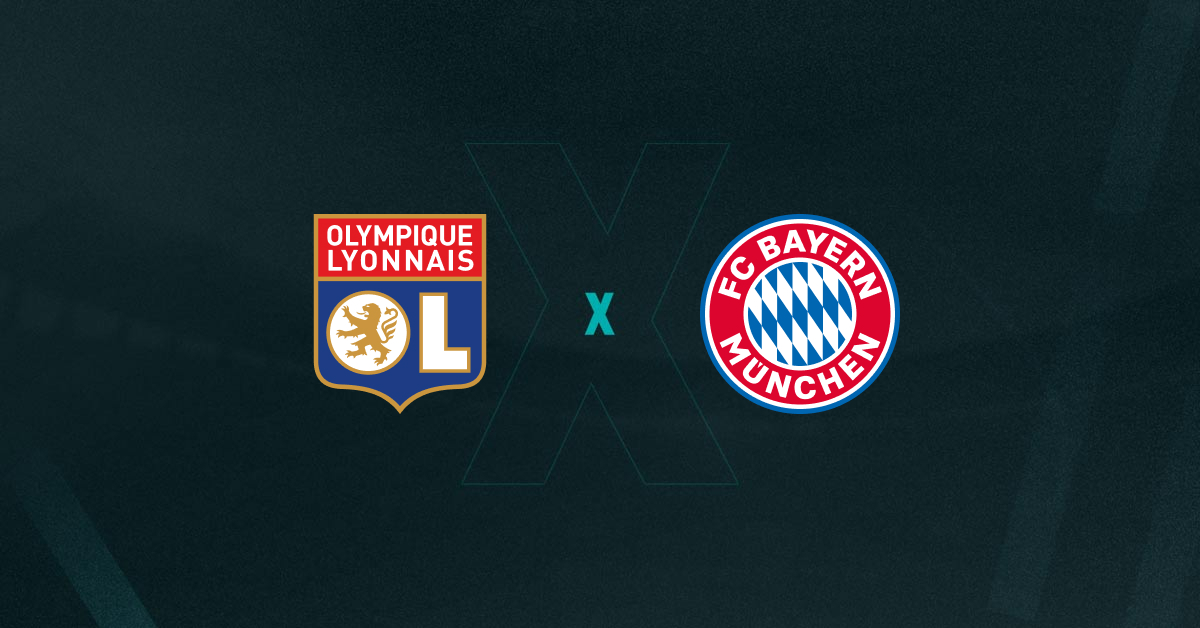 Escudos de Lyon x Bayern, que se enfrentam pela Champions Feminina