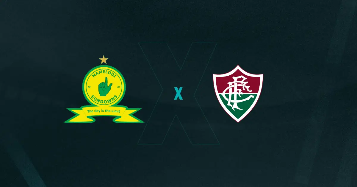 Escudos de Mamelodi Sundowns x Fluminense, que se enfrentam pelo Mundial de Clubes hoje