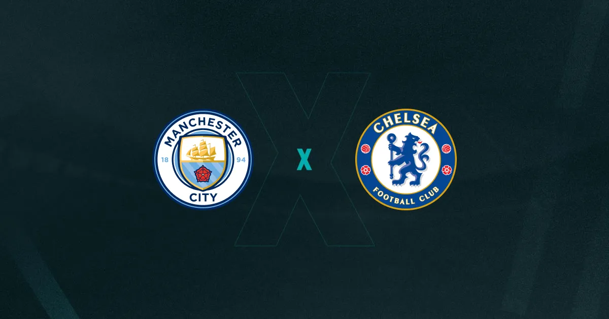 Escudos de Manchester City e Chelsea, que duelam pelas quartas da Champions League Feminina