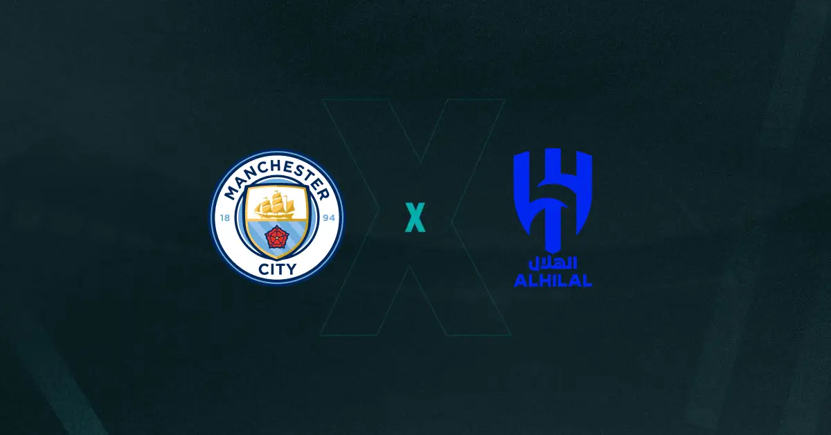 Escudos de Manchester City x Al-Hilal, que se enfrentam pelas oitavas de final do Mundial de Clubes