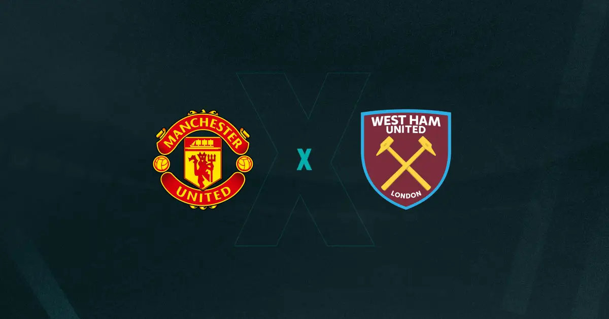 Escudos de Manchester United e West Ham, que duelam em amistoso