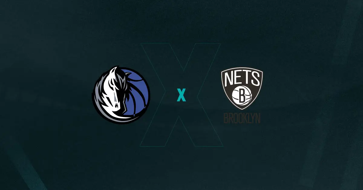 Escudos de Mavericks x Nets, que se enfrentam pela NBA