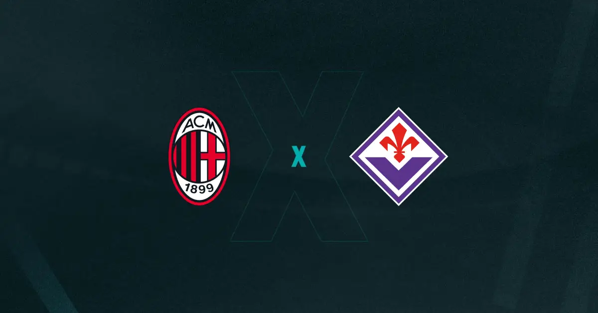 Escudos de Milan x Fiorentina, que se enfrentam pelo Campeonato Italiano