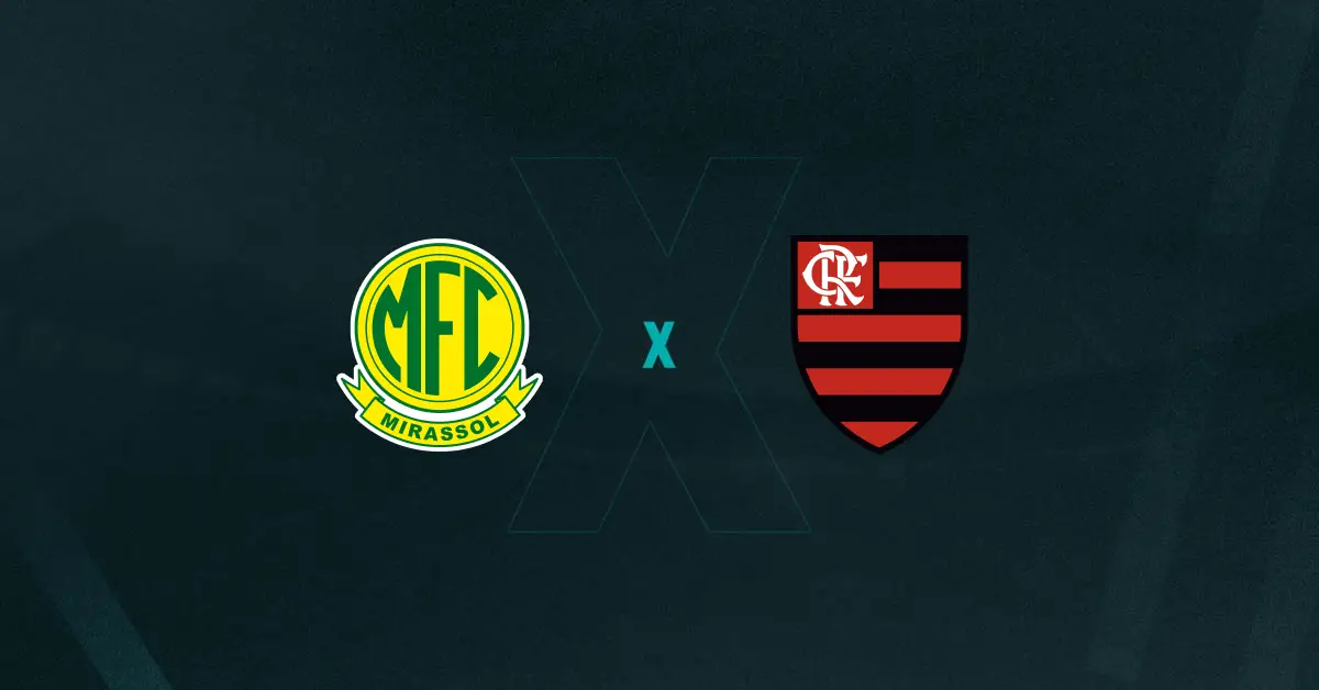 Escudos de Mirassol x Flamengo, que se enfrentam pelo Brasileirão